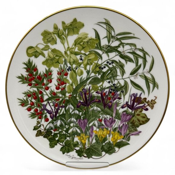 Wedgwood Other - Franklin Porcelain Flower Of The Year Plate Collection February 1977 Fine Bone C